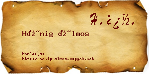 Hönig Álmos névjegykártya